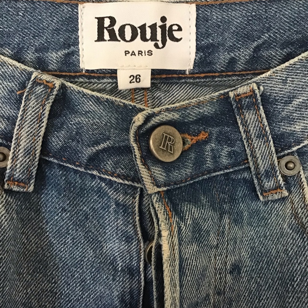 ROUJE High-Rise Straight-Leg Blue Jeans - Picture 5 of 10